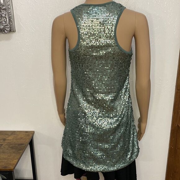 h.I.p. Happening In The Present Sequin Tank Top Shirt Long Womens Size Small - Picture 4 of 5